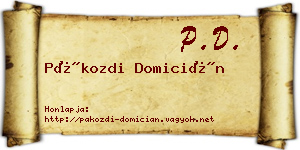 Pákozdi Domicián névjegykártya